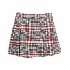 Discount 🔔 Copper Key Big 👧 Girls 7-16 Grey Pleated Plaid Front 👗 Skirt Grey Multi 🔔