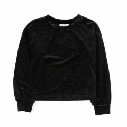 Best Pirce 💯 Copper Key Big 👧 Girls 7-16 Long Sleeve Glitter Top Black ⭐