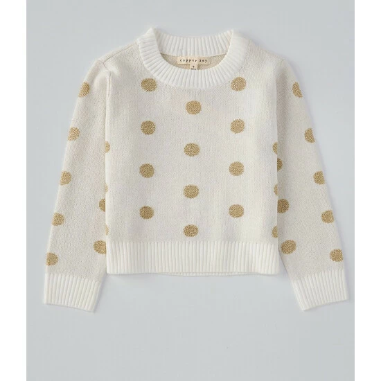 Cheapest 😀 Copper Key Little 👧 Girls 2T-6X Dot Sweater Gold 👍