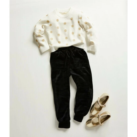 Cheapest 😀 Copper Key Little 👧 Girls 2T-6X Dot Sweater Gold 👍 - Image 2