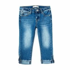 Cheapest ⌛ Copper Key Little 👧 Girls 2T-6X Frayed-Hem Cuffed Capri Pant White 😀