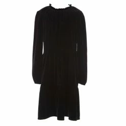 Discount 🌟 Copper Key Big 👧 Girls 7-16 Long Sleeve Babydoll 👗 Dress Black ✔️