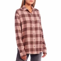 Discount 🥰 Copper Key Plaid Button Up Flannel 👚 Shirt Green Snow 😍