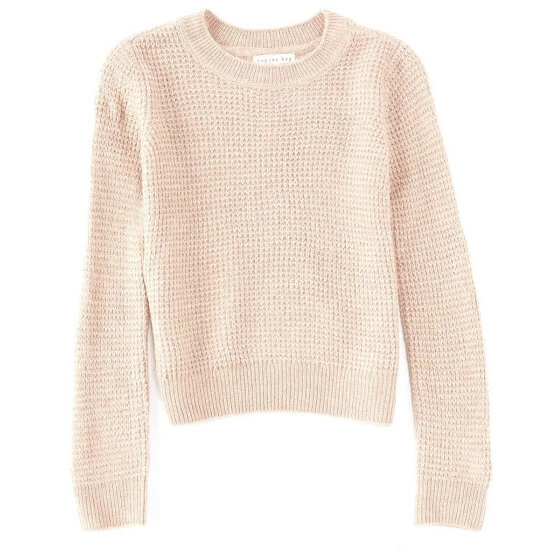 Best deal 👏 Copper Key Little 👧 Girls 2T-6X Waffle Knit Sweater Blush 👏