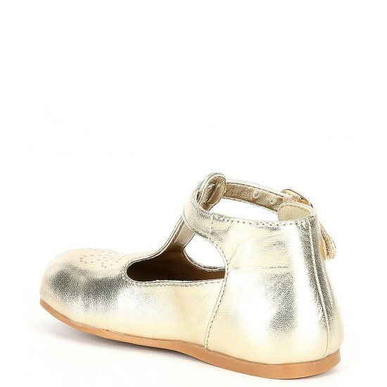 Buy ๐ Copper Key ๐ง Girls' Waddles Flower T-Strap Flat ๐ Shoes (Infant) Sand Gold โค๏ธ - Image 3