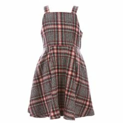 Discount 😍 Copper Key Big 👧 Girls 7-16 Plaid Pinafore Grey Multi 🔔